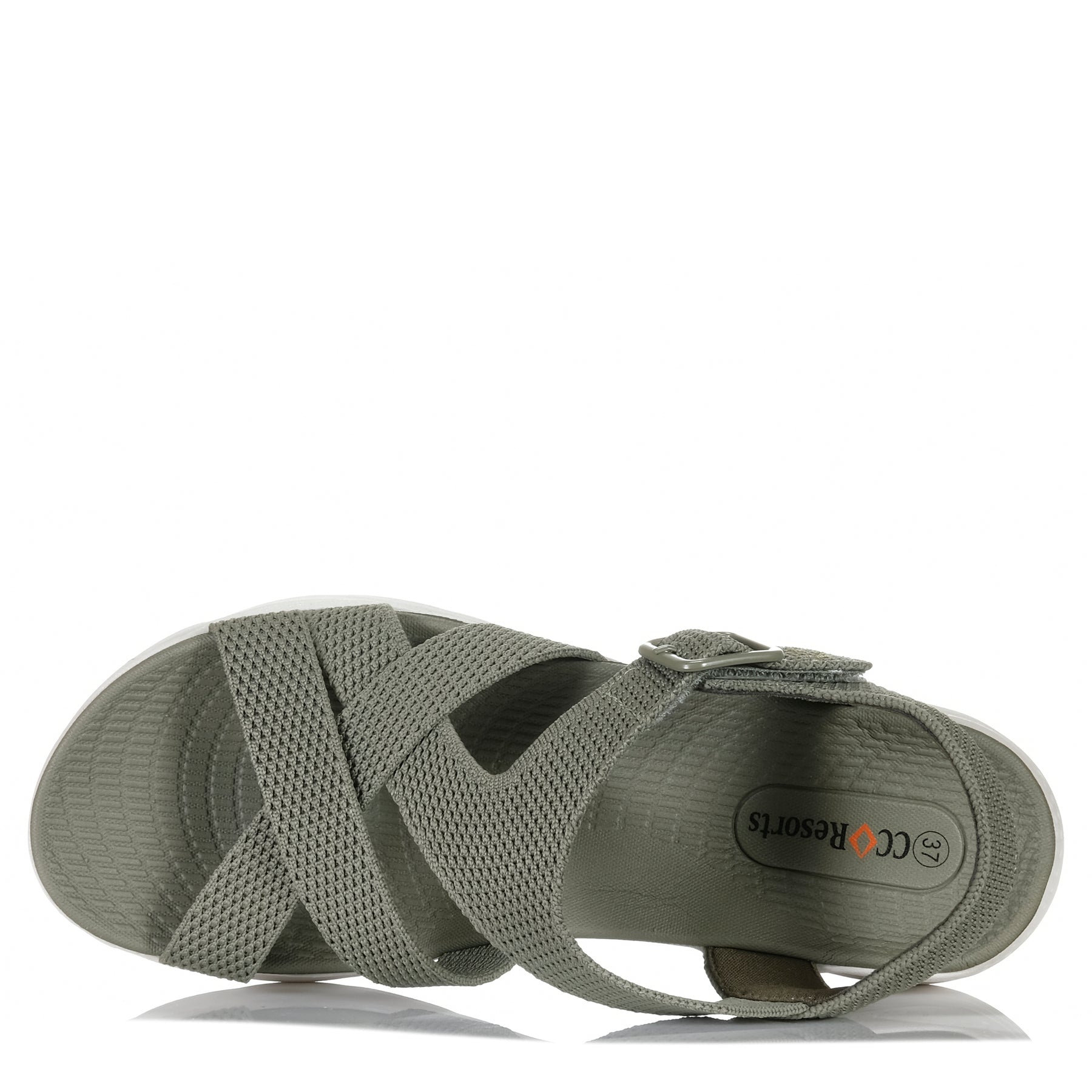 CC RESORTS Leonar light khaki sandals with open toe design and adjustable straps, casual footwear for comfortable summer wear.