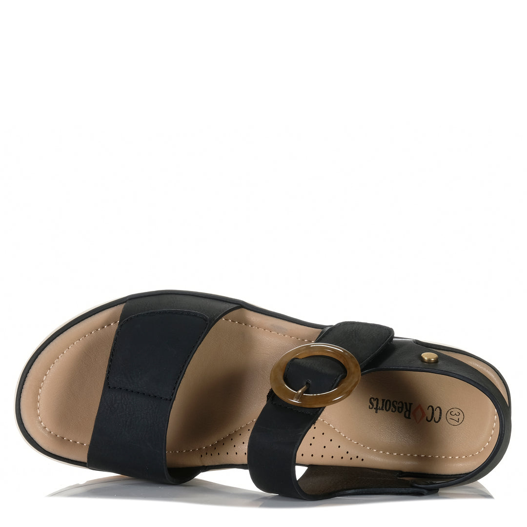 CC RESORTS YARRA BLACK Women Sandals - Zeke Collection NZ