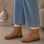 CC Resorts Garner Chestnut boots showing brown leather material, ankle height, with decorative stitching and sturdy sole.