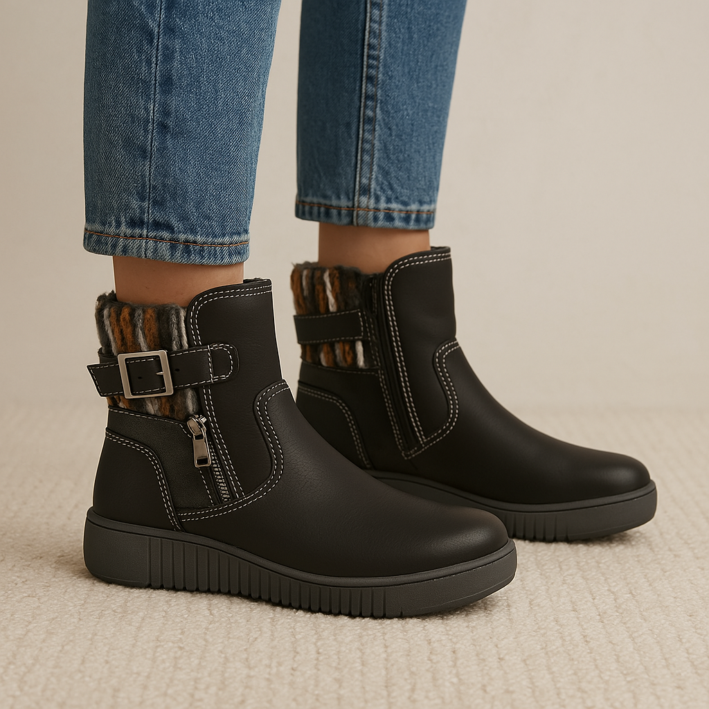 Black CC Resorts Garrett boots with stylish ankle-high design and lace-up closure, perfect for casual or outdoor wear.