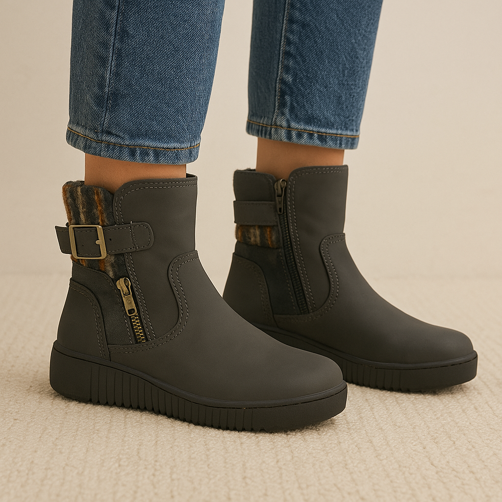 Gray CC Resorts Garrett boots with lace-up design and chunky sole, stylish footwear for casual and outdoor wear.