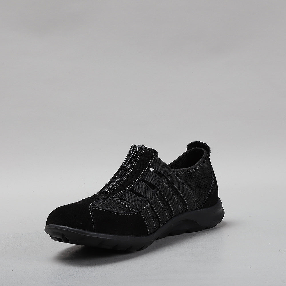 CC Resorts Christine black casuals shoes with a sleek design and slip-on style, showcased on a white background.