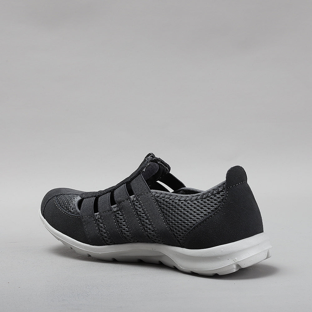 CC Resorts Christine charcoal casuals, showing a stylish pair of footwear with a sleek design and neutral gray color.