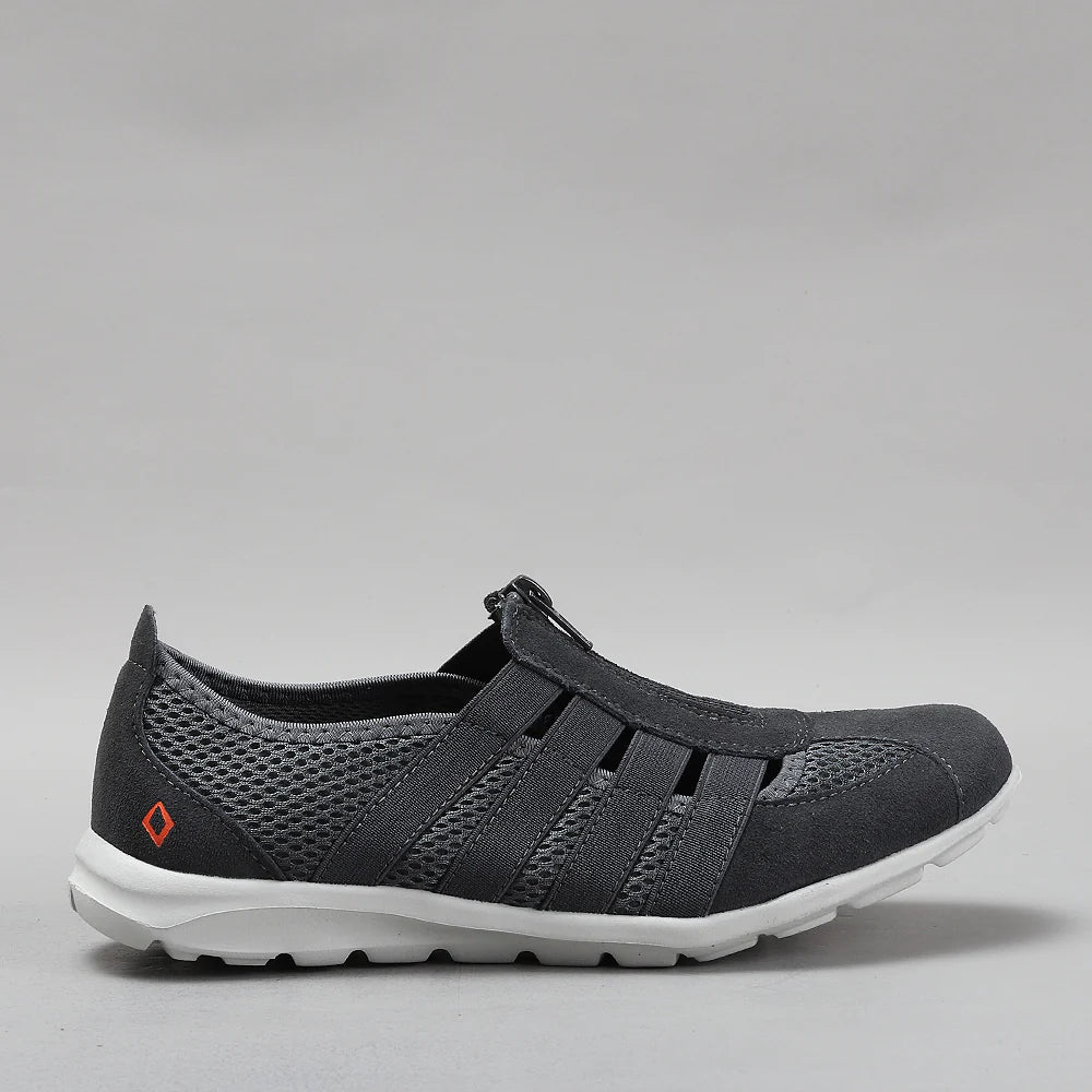 CC Resorts Christine Charcoal casual shoes, side view showing black and charcoal color with stylish design.
