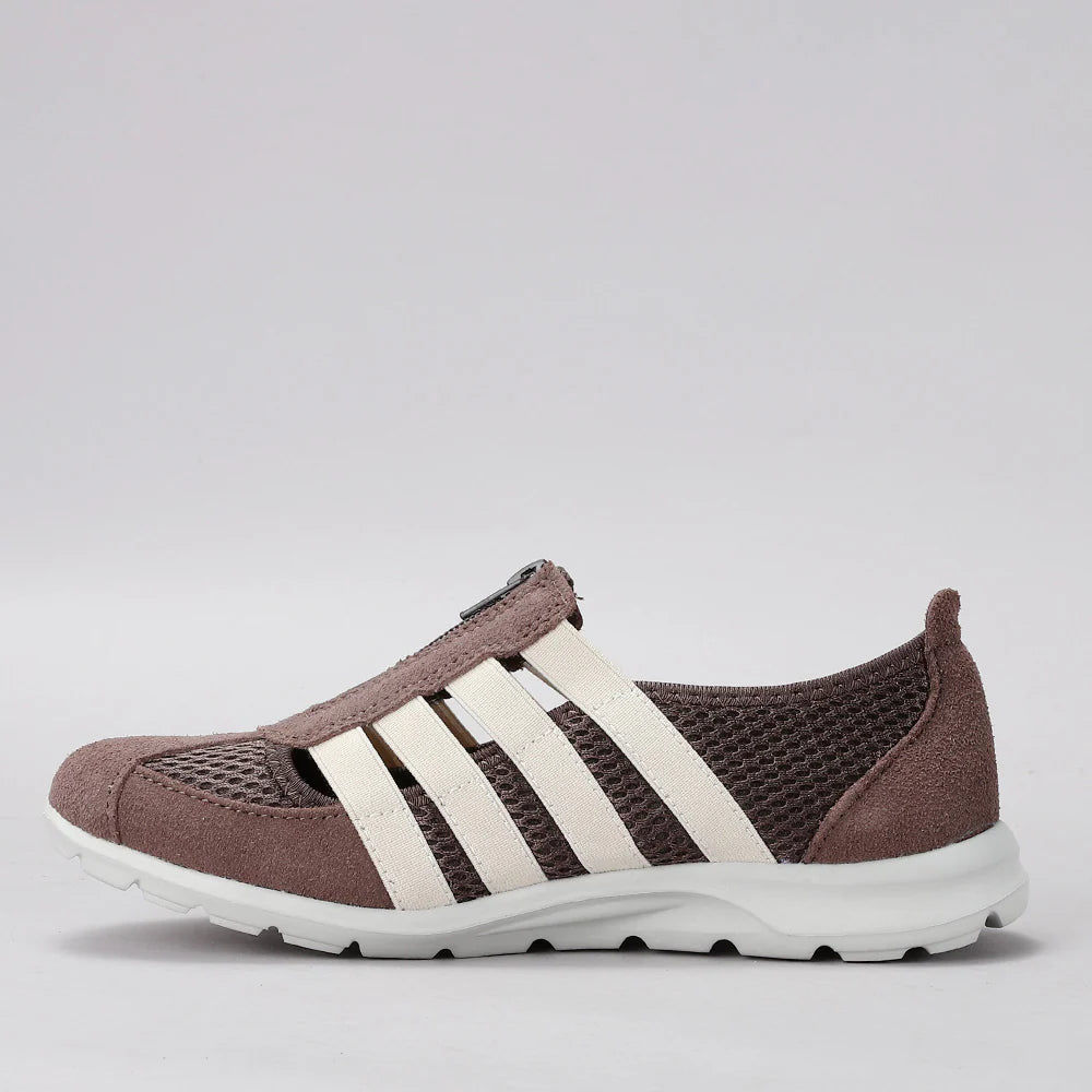 CC Resorts Christine casual shoes in taupe and cream, featuring a stylish and comfortable design for everyday wear.