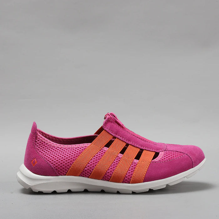 CC Resorts Christine casuals in fuchsia and orange, side view showcasing vibrant color and comfortable design.