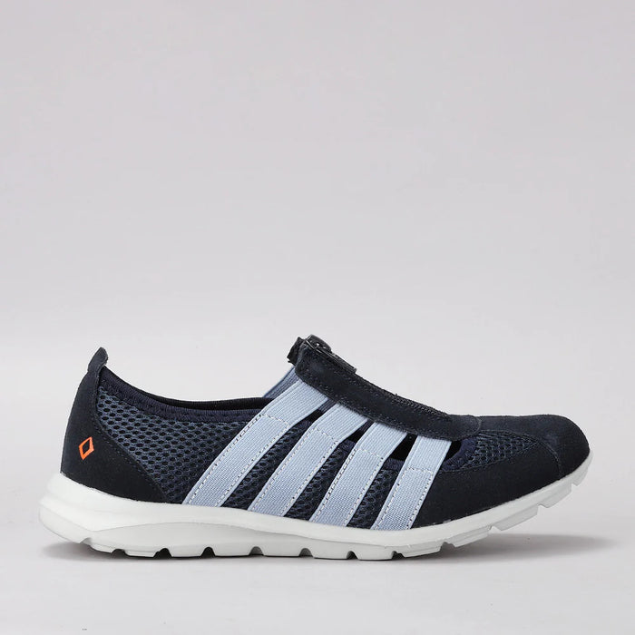 CC Resorts Christine casuals in navy and baby blue, featuring a stylish design, shown from the side view.