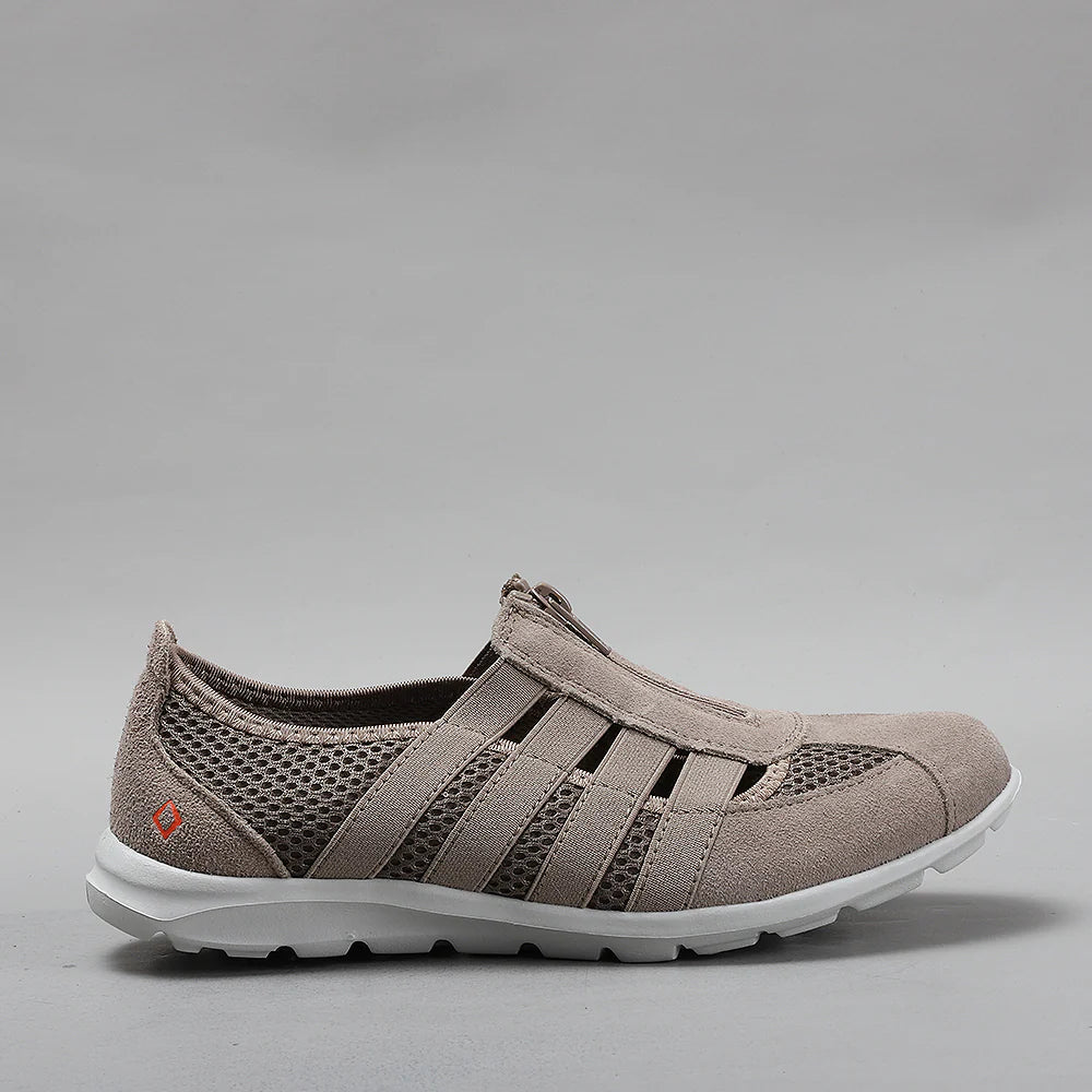 Casual CC Resorts Christine Taupe shoes displayed on a neutral background, showcasing their stylish taupe color and comfortable design.