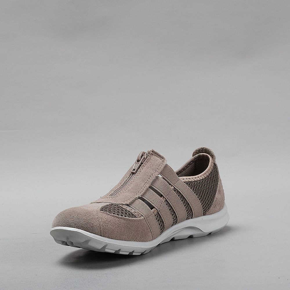 CC Resorts Christine taupe casual sandals featuring a wide strap and cushioned sole, perfect for comfortable everyday wear.