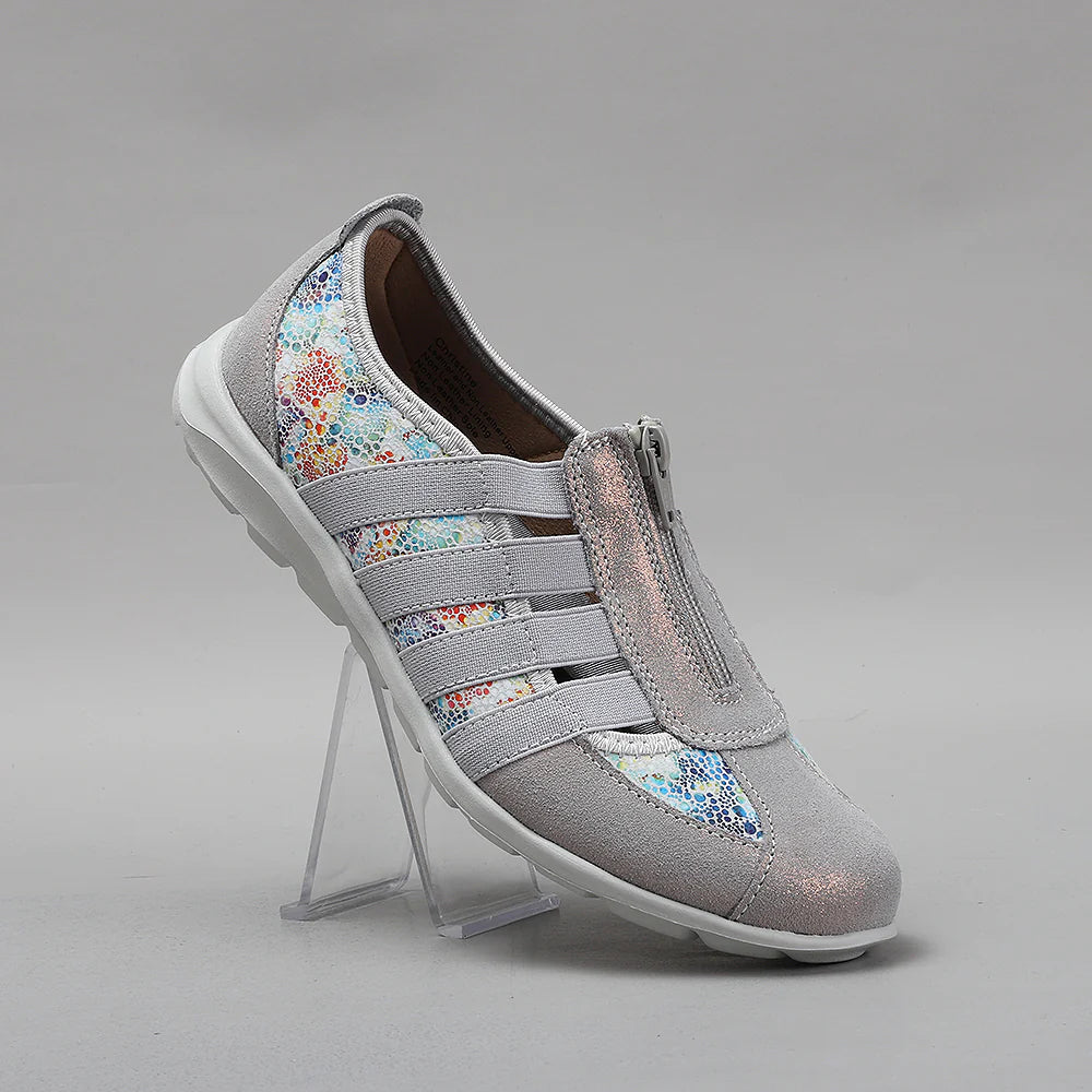 CC Resorts Christine Grey Floral casuals featuring a floral pattern and comfortable design, ideal for relaxed everyday wear.