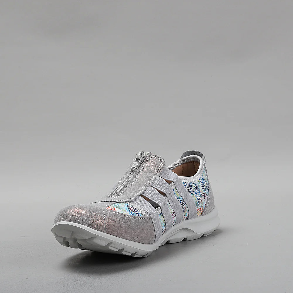 CC Resorts Christine Grey Floral casual shoes with grey floral pattern, designed for comfort and style.