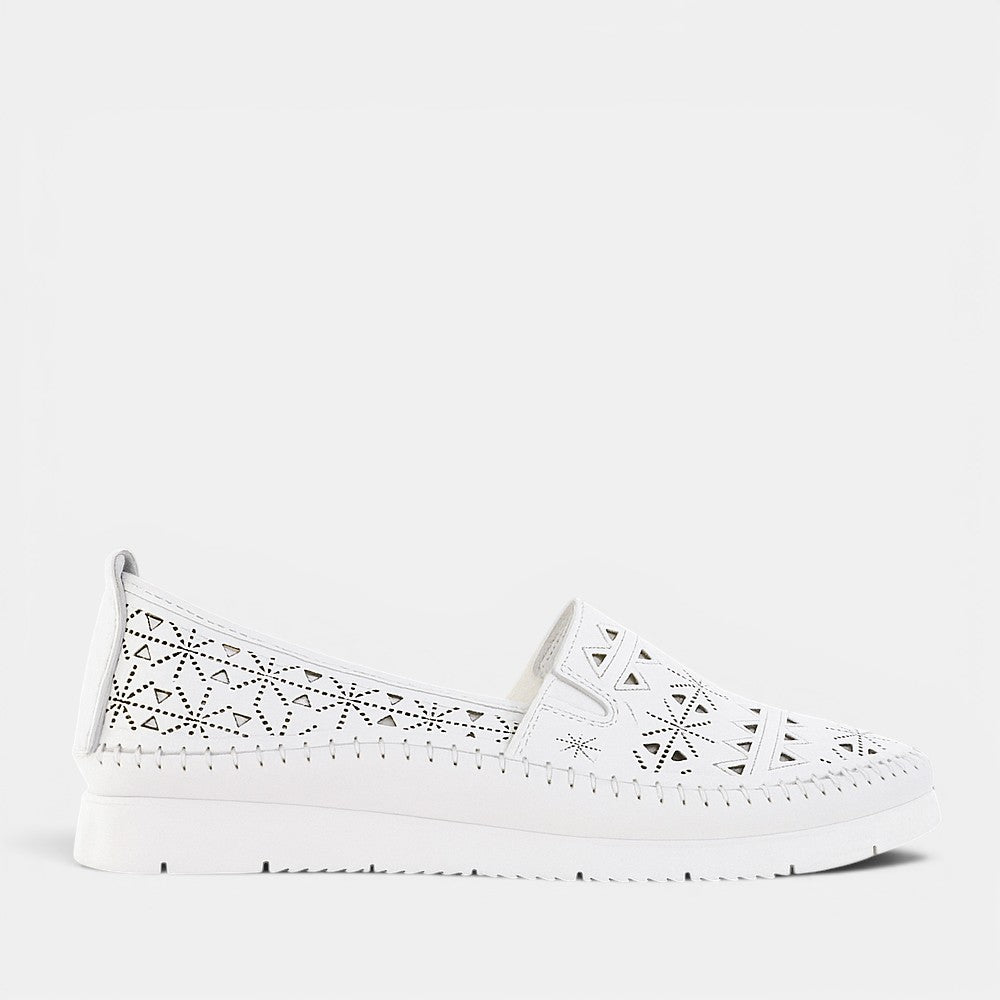 CABELLO Clear White slip-on shoes with sleek design and transparent white material, perfect for casual and stylish wear.