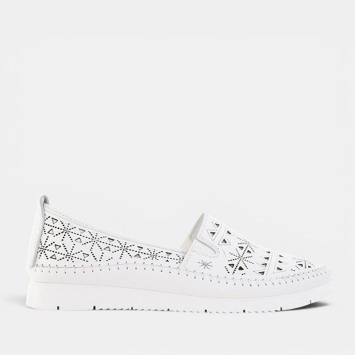 CABELLO Clear White slip-on shoes with sleek design and transparent white material, perfect for casual and stylish wear.