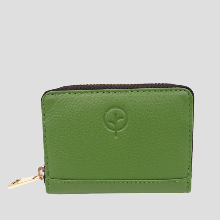 Second Nature green apple wallet featuring a vibrant green apple design with multiple card slots and a secure cash compartment.