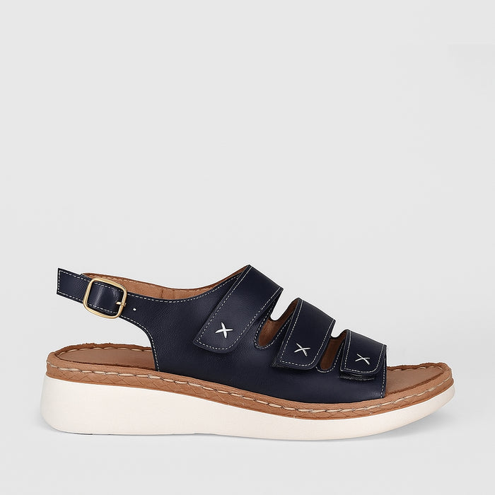 CABELLO Coast Navy sandals with navy straps and comfortable soles, ideal for casual summer wear.