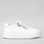 Le Sansa white sneakers with side view, showcasing stylish design and clean white leather finish.