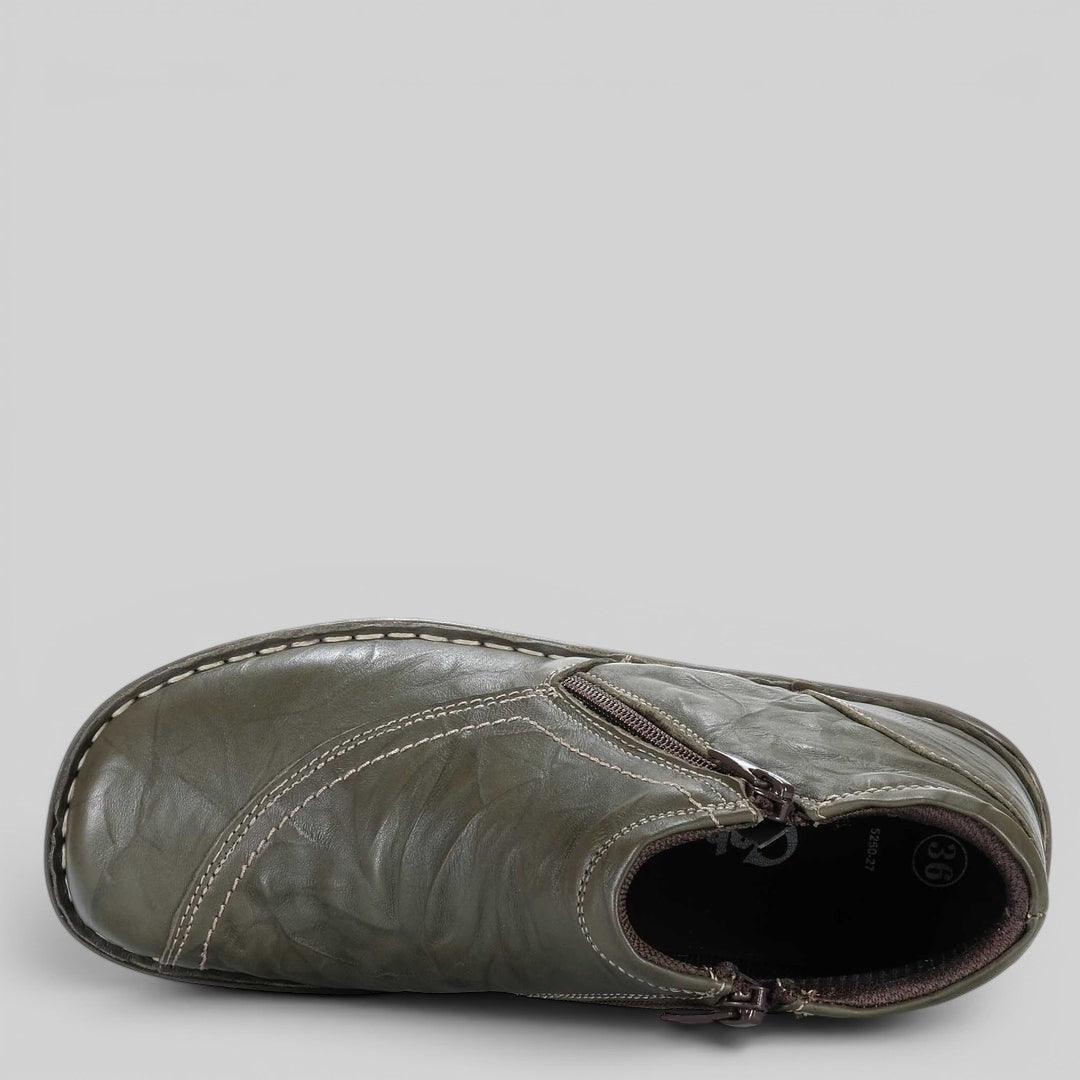 Khaki Crinkle Cabello CABELLO 5250-27 boots with textured crinkle finish and ankle height, stylish and comfortable footwear.