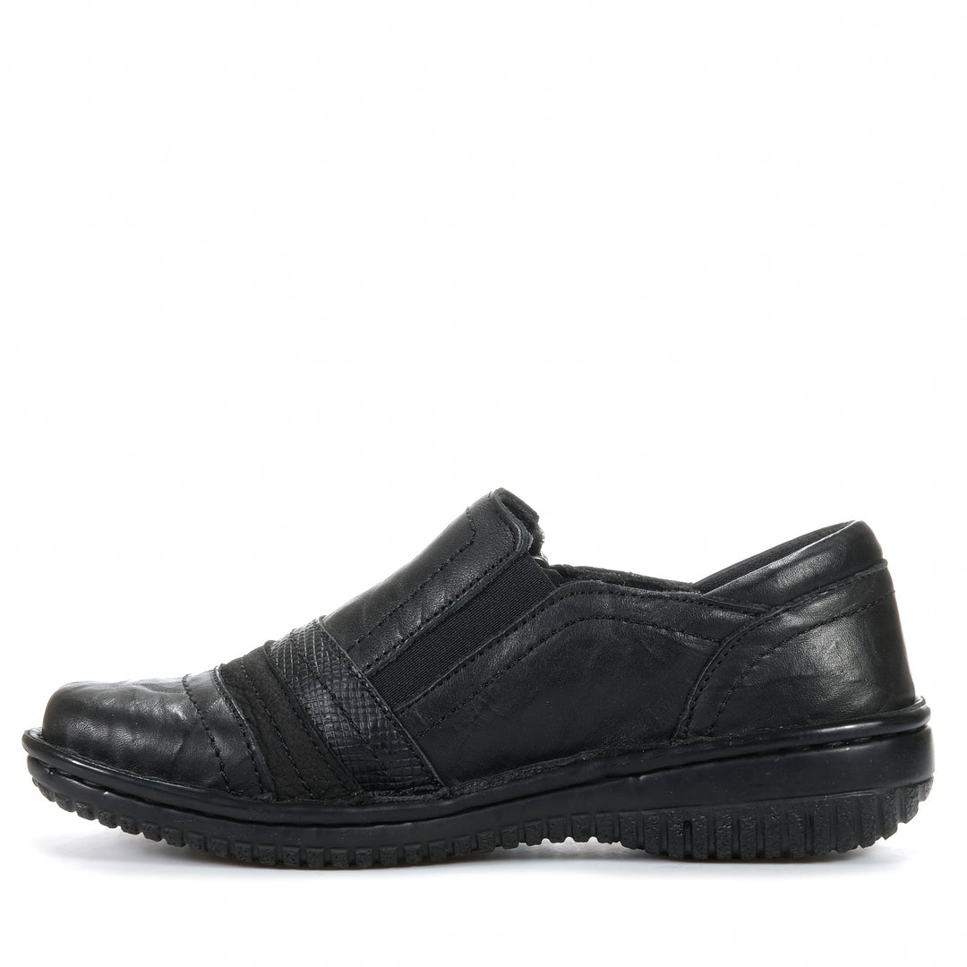 Black crinkle leather boots from Cabello's CABELLO 5849-27 collection, featuring a stylish and textured design.