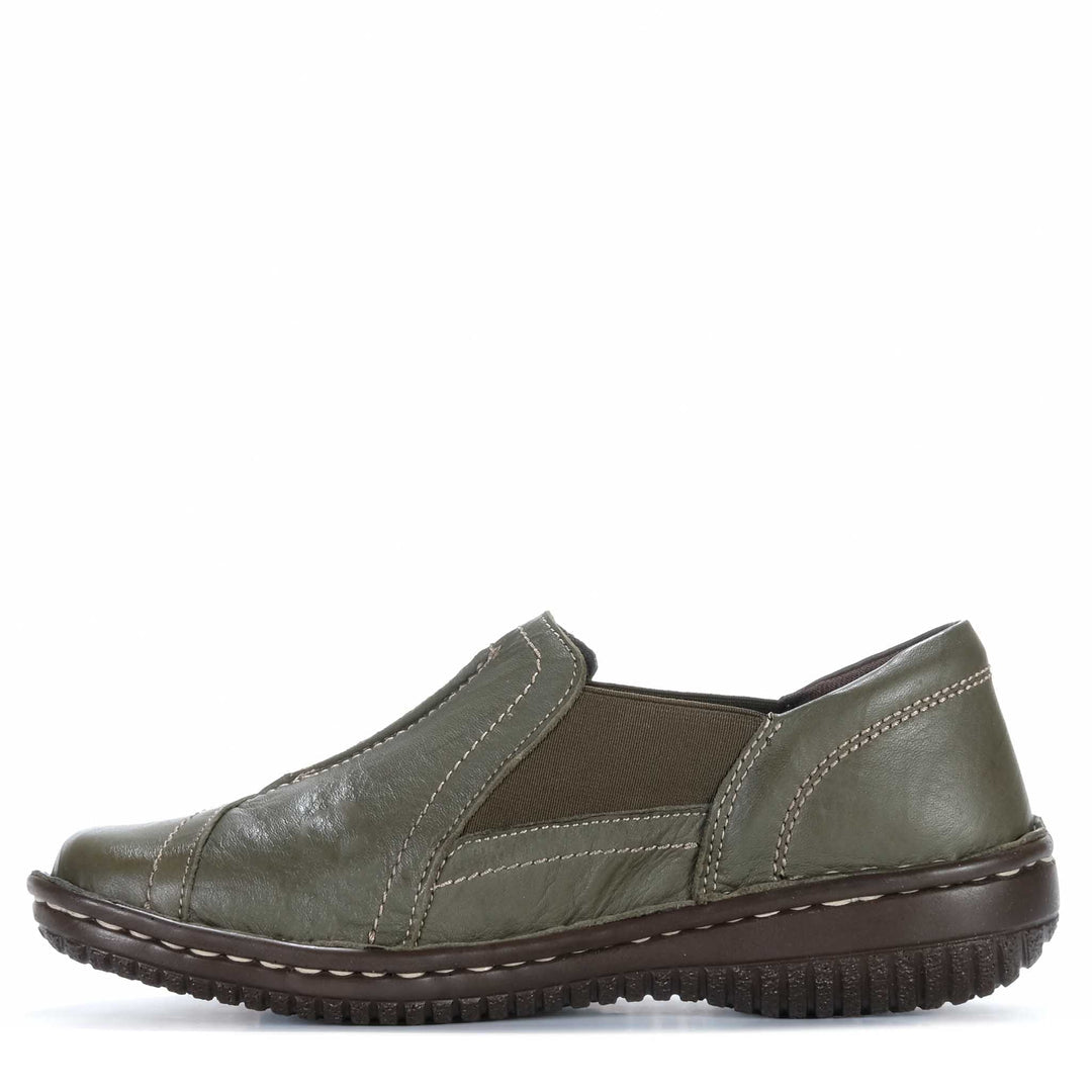 CABELLO 761-27 Khaki casual shoes featuring a sleek design and comfortable fit, shown on a plain background.