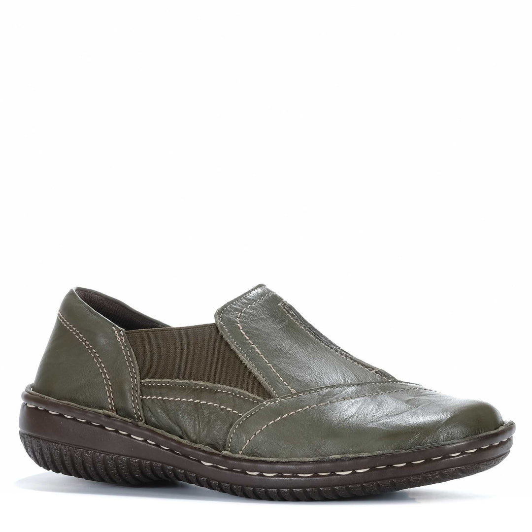 CABELLO 761-27 Khaki casuals shoes showing beige fabric upper with laces and rubber sole, casual footwear for everyday wear