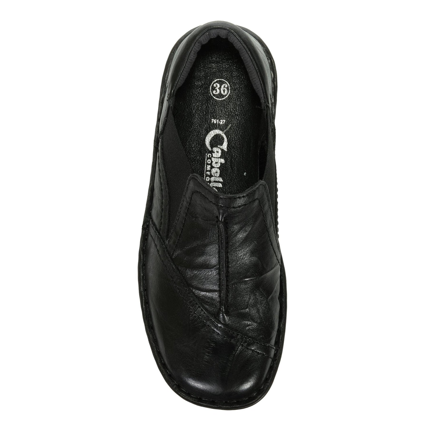 CABELLO 761-27 black casual shoes with crinkle texture, stylish and comfortable footwear for everyday wear.