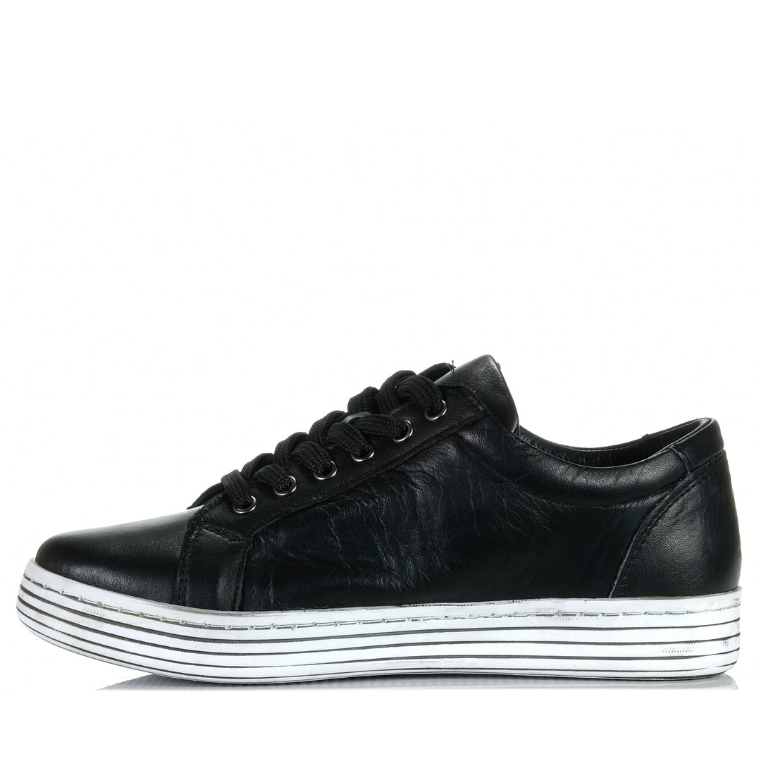 Black Cabello Unity sneakers with sleek design and white sole, featuring the brand logo on the side.