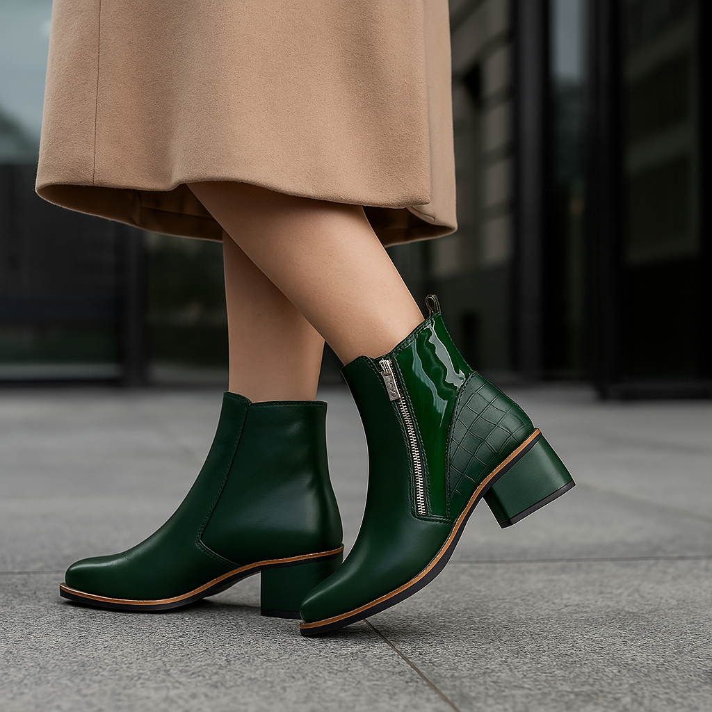 LE SANSA REFINE BOTTLE GREEN Women Boots - Zeke Collection NZ