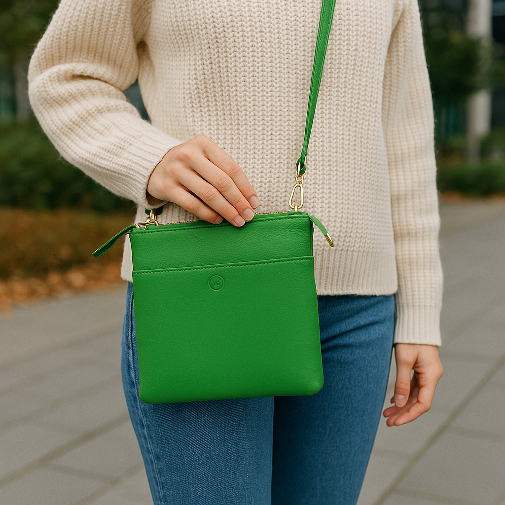 Second Nature Second Nature ST31 Green Apple handbag with sleek design and adjustable strap, casual and stylish for everyday use.