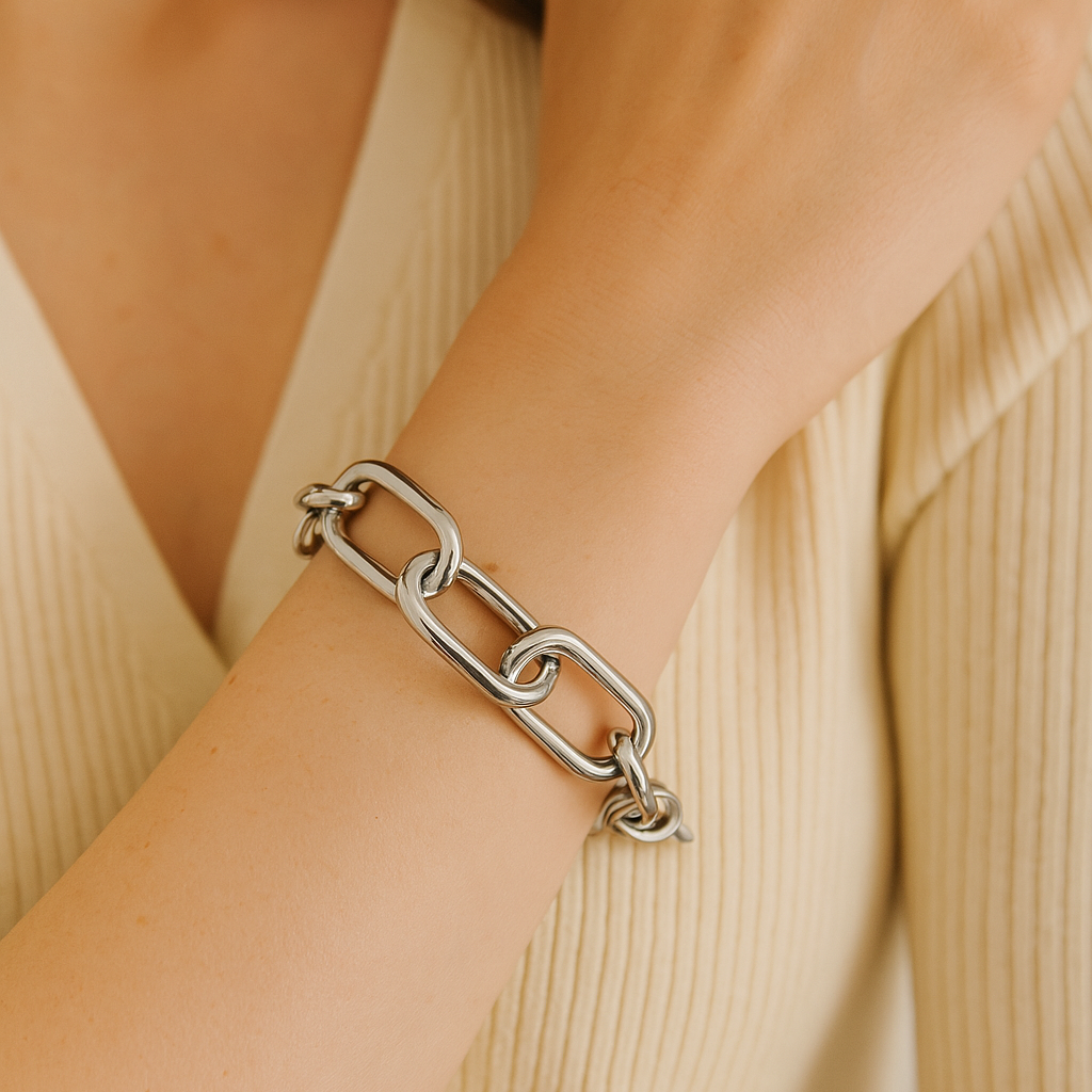 CHAIN BRACELET SILVER PLATED Women Bracelet - Zeke Collection NZ