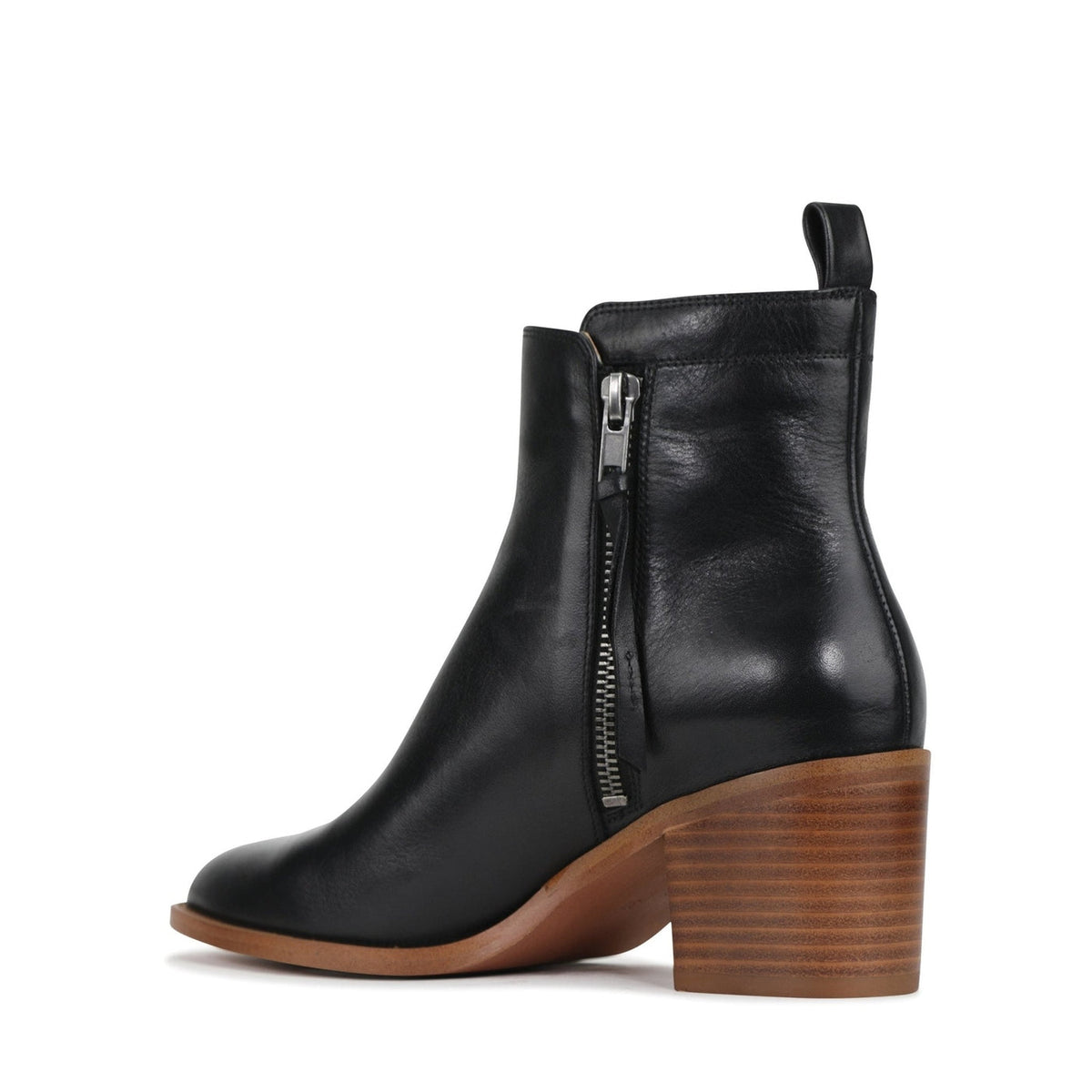 Eos Ciara black boots with inside view, featuring sleek design and ankle height, showcasing stylish footwear for women.