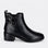 Black LE Sansa boots with sleek design, featuring a smooth deep black leather finish and stylish ankle-length silhouette.