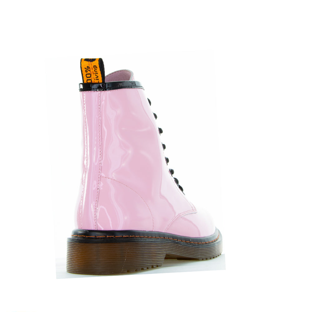 Le Sansa Depth Candy patent boots featuring a sleek shiny finish and stylish design, perfect for a modern wardrobe.