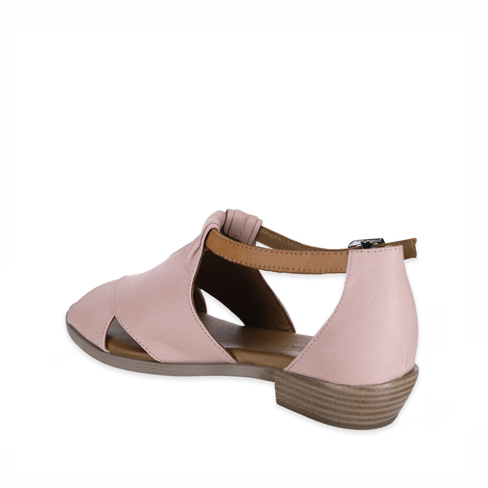 Le Sansa Digby cameo tan sandals with blush and north-west accents, featuring stylish open-toe design and ankle straps.