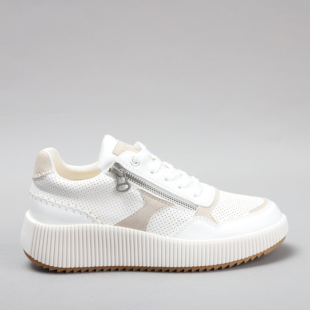 LE SANSA DINA WHITE BEIGE Women Sneakers - Zeke Collection NZ