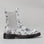 LE SANSA DINGO GREY FLORAL boots with floral pattern, side view showcasing stylish design and comfortable ankle height.