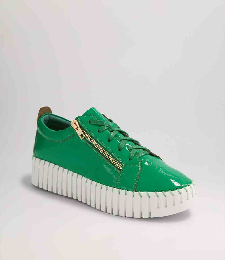 DJANGO &amp; JULIETTE BUMP EMERALD PATENT Women Sneakers - Zeke Collection NZ