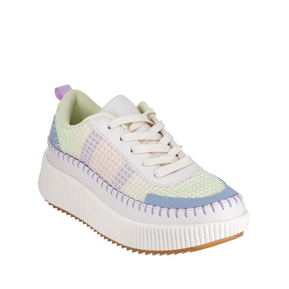 Le Sansa Dunk Blue Multi sneakers featuring dark blue and multicolor design, showcasing stylish casual footwear.