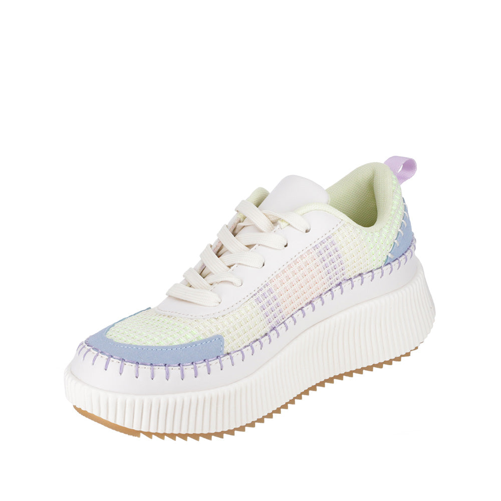Le Sansa Dunk Blue Multi sneakers featuring a Southwest-inspired design with vibrant colors and stylish athletic footwear.
