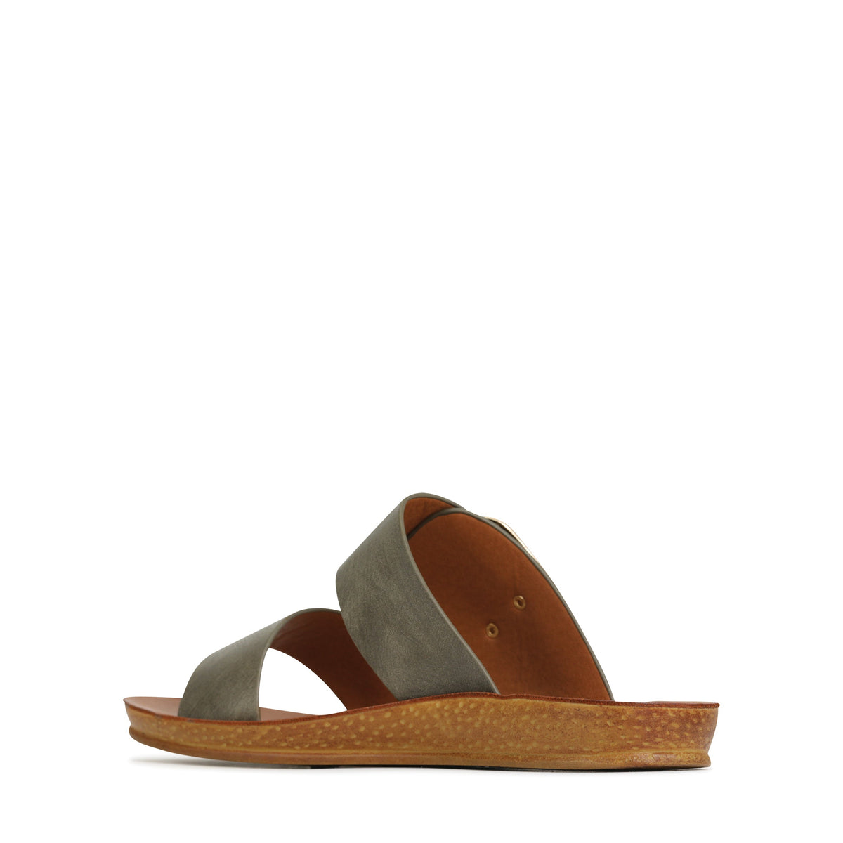 Inside view of Los Cabos Doti Khaki flats showing comfortable slip-on design and neutral khaki color.
