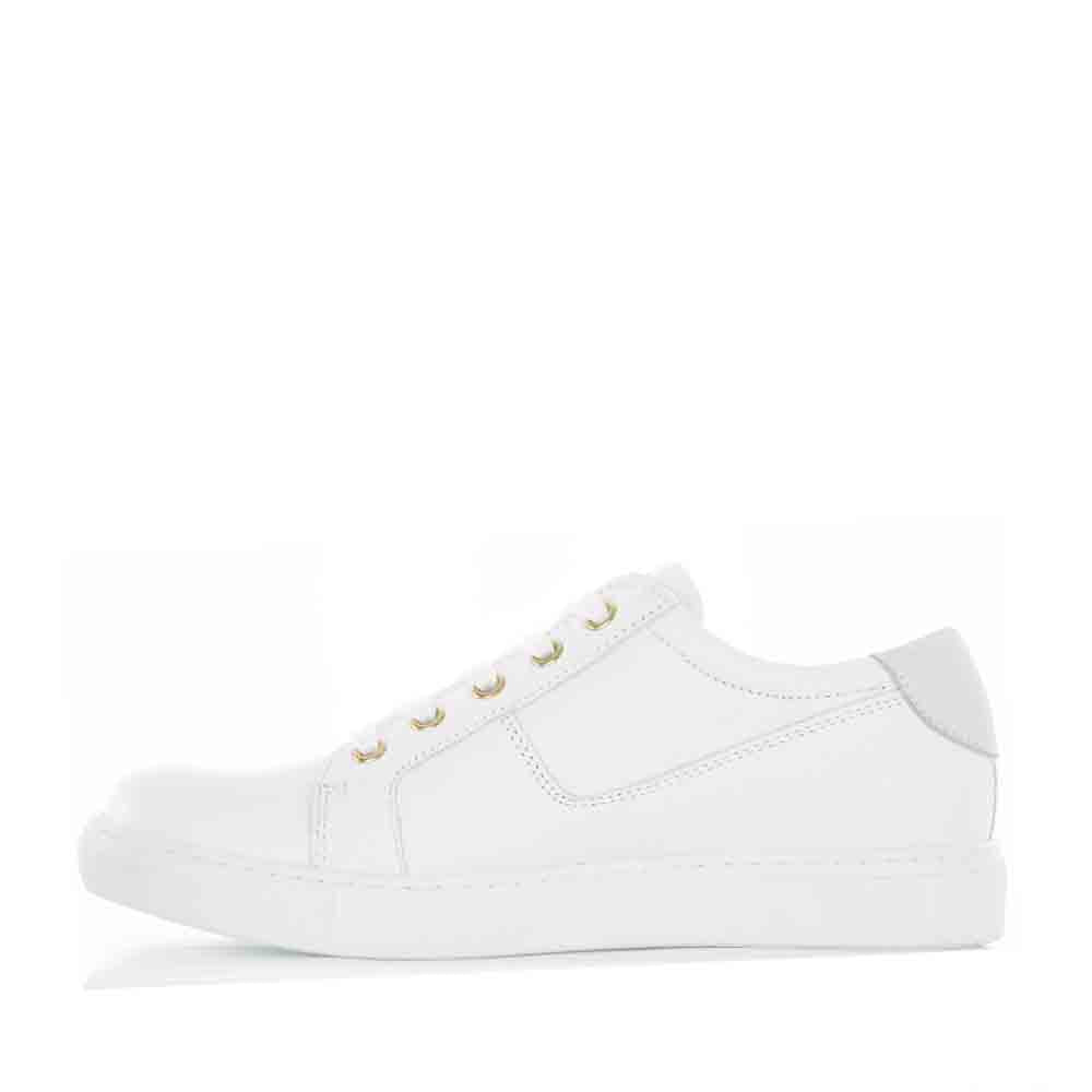 White Cabello EG520 sneakers with stylish design, featuring a sleek silhouette and comfortable fit for casual wear.