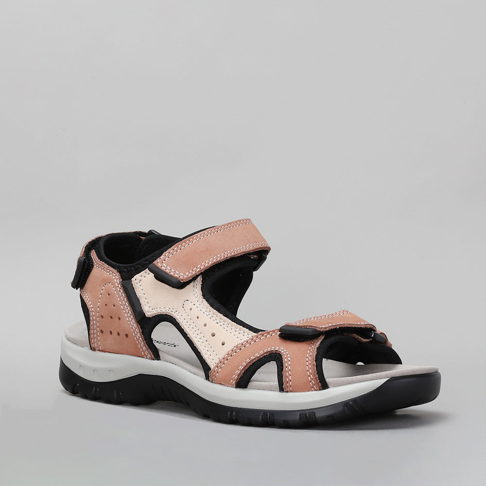 CC Resorts Ekam blush sandals featuring multi-colored straps and comfortable flat soles, perfect for casual summer wear.