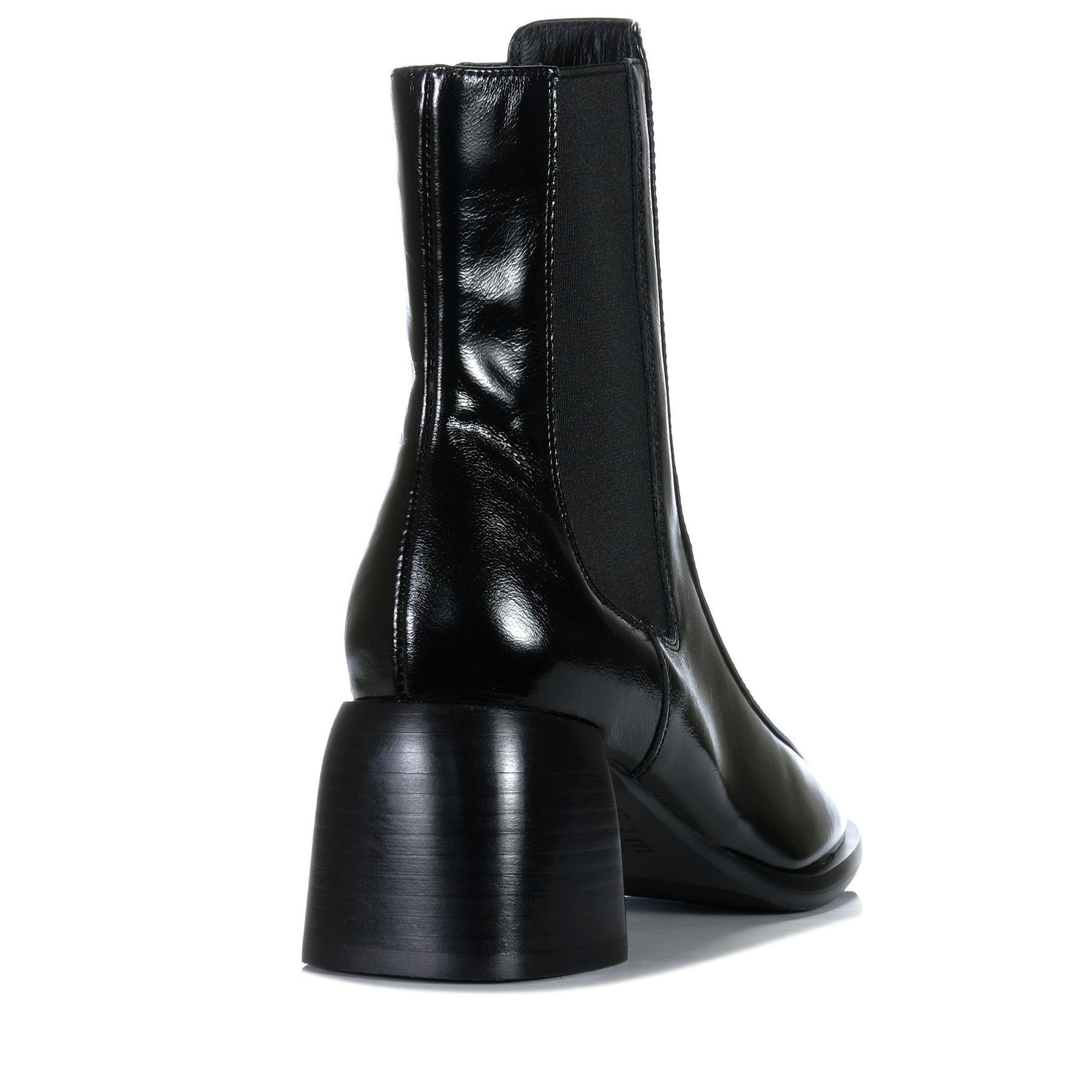 EOS charcoal black boots with a sleek, stylish design, featuring a smooth leather finish and ankle height.