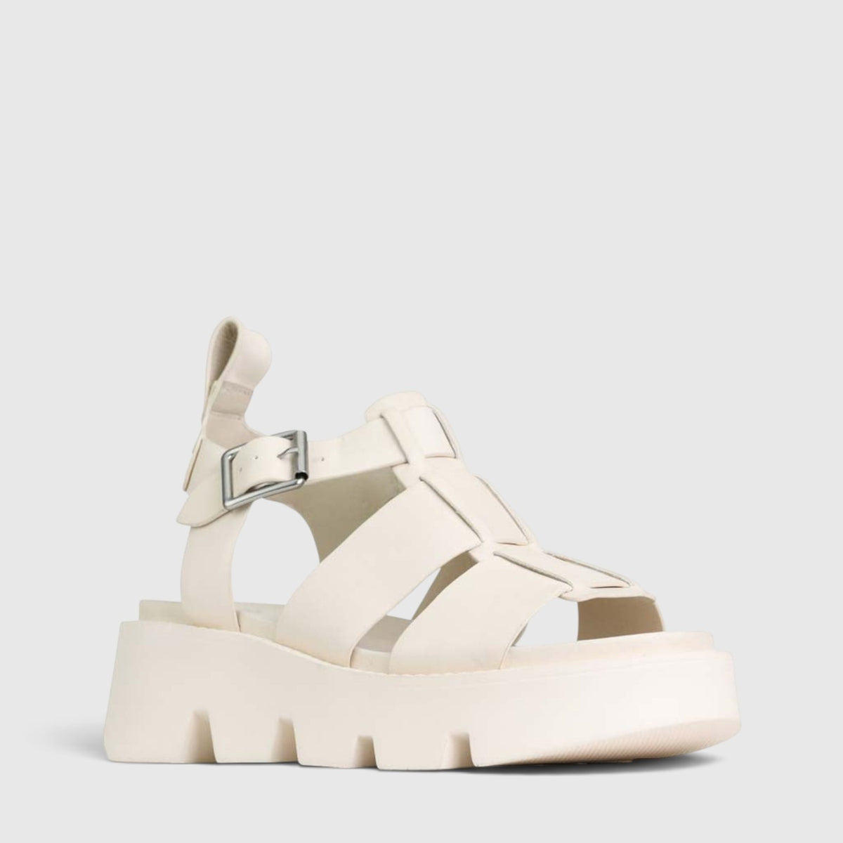 EOS Kailan Bone sandals featuring tan straps and a comfortable flat sole, stylish footwear by EOS.