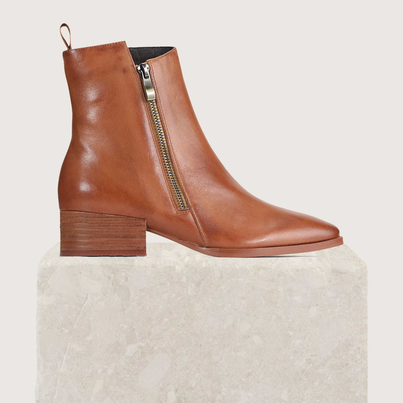 EOS Kendra Brandry boots, stylish leather footwear with buckle details and chunky heel, perfect for casual or dressy occasions.