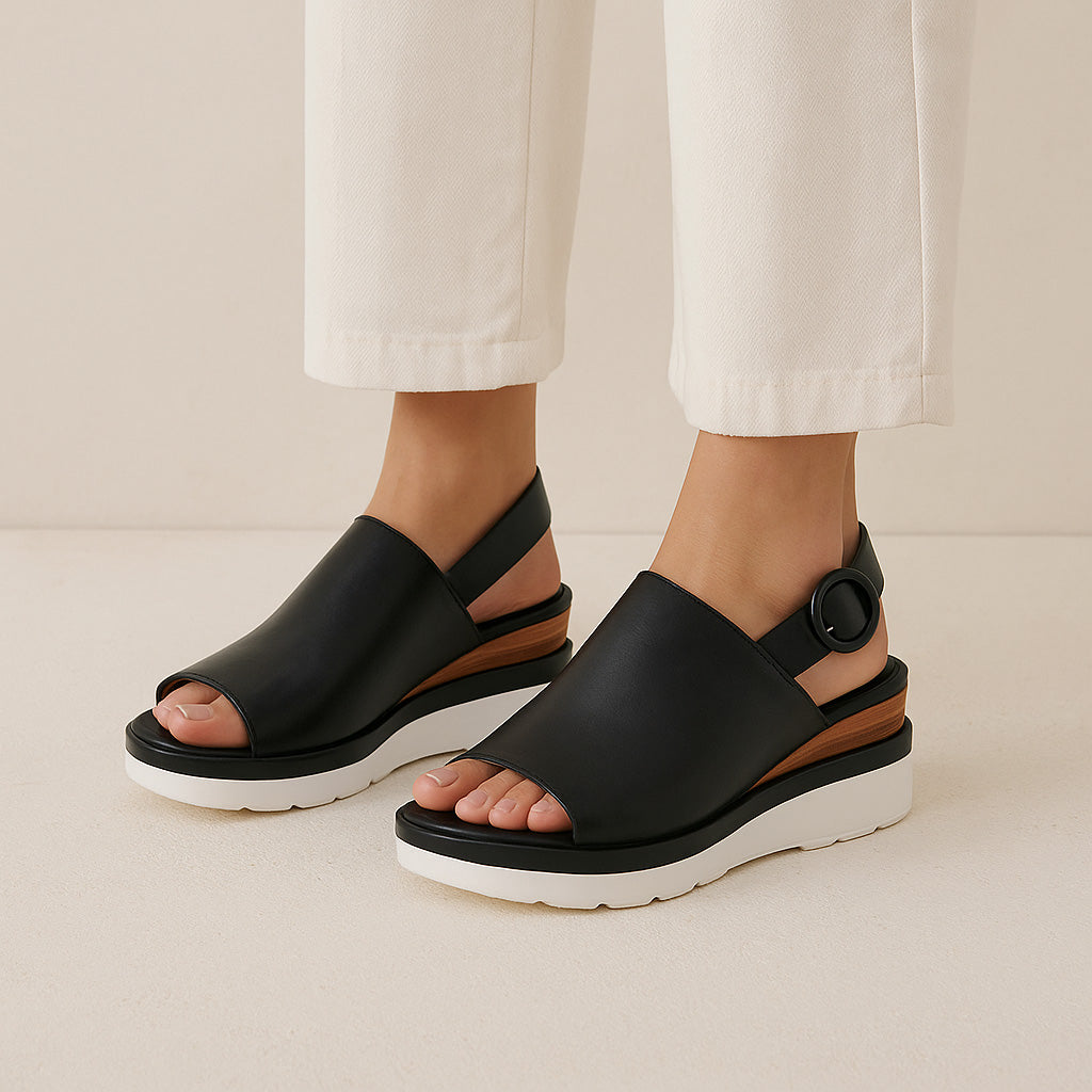 EOS JARDON BLACK Women Sandals - Zeke Collection NZ