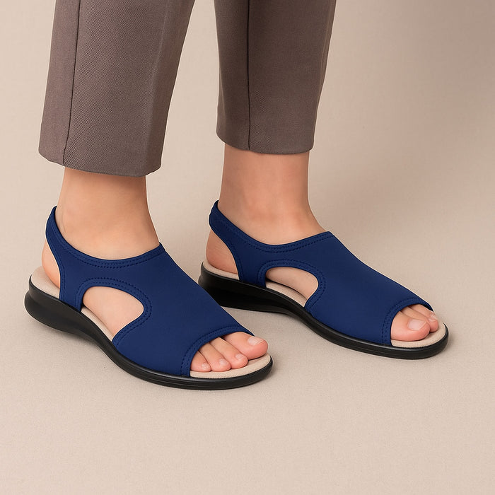 Euroflex Sicily navy sandals with strap design and open toe, perfect for casual summer wear.
