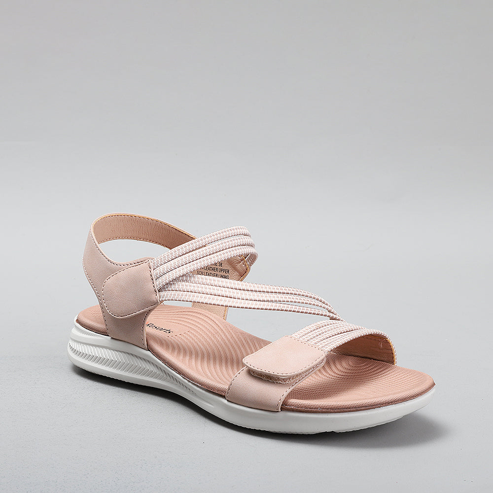 CC RESORTS Florrie blush sandals featuring a stylish design with blush pink straps and comfortable flat soles.