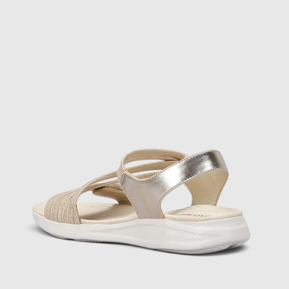 CC RESORTS Florrie LT Gold sandals with metallic straps and open toe design, perfect for casual summer wear