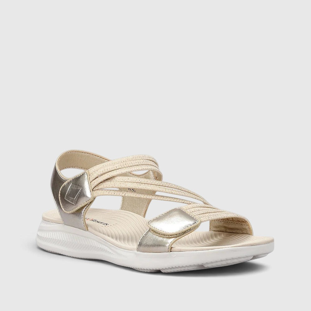 CC Resorts Florrie LT Gold sandals featuring a strappy design and metallic finish, perfect for stylish summer footwear.