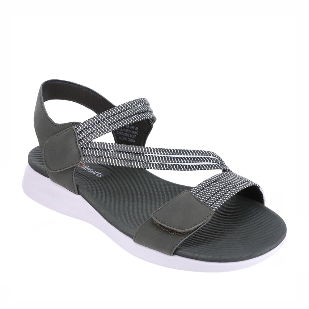 CC RESORTS Florri Military sandals featuring a strappy design and neutral tones, perfect for casual summer wear.